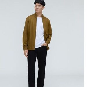 Everlane THE NO-SWEAT FULL ZIP SWEATER size XL COLOR: TAPENADE